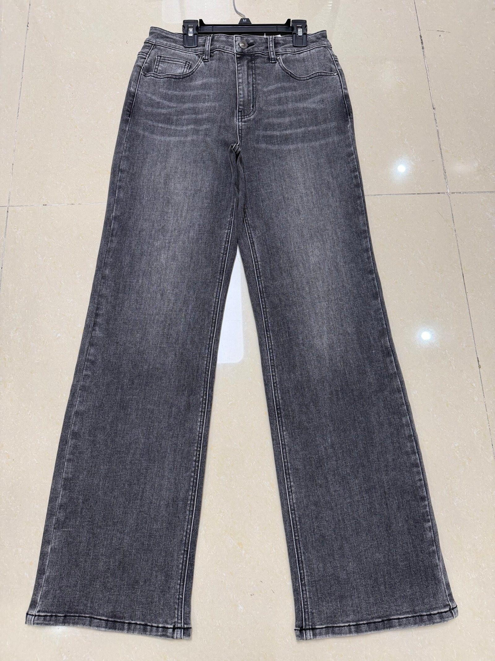 Washed Grey Straight-Leg Denim Jeans auto draft