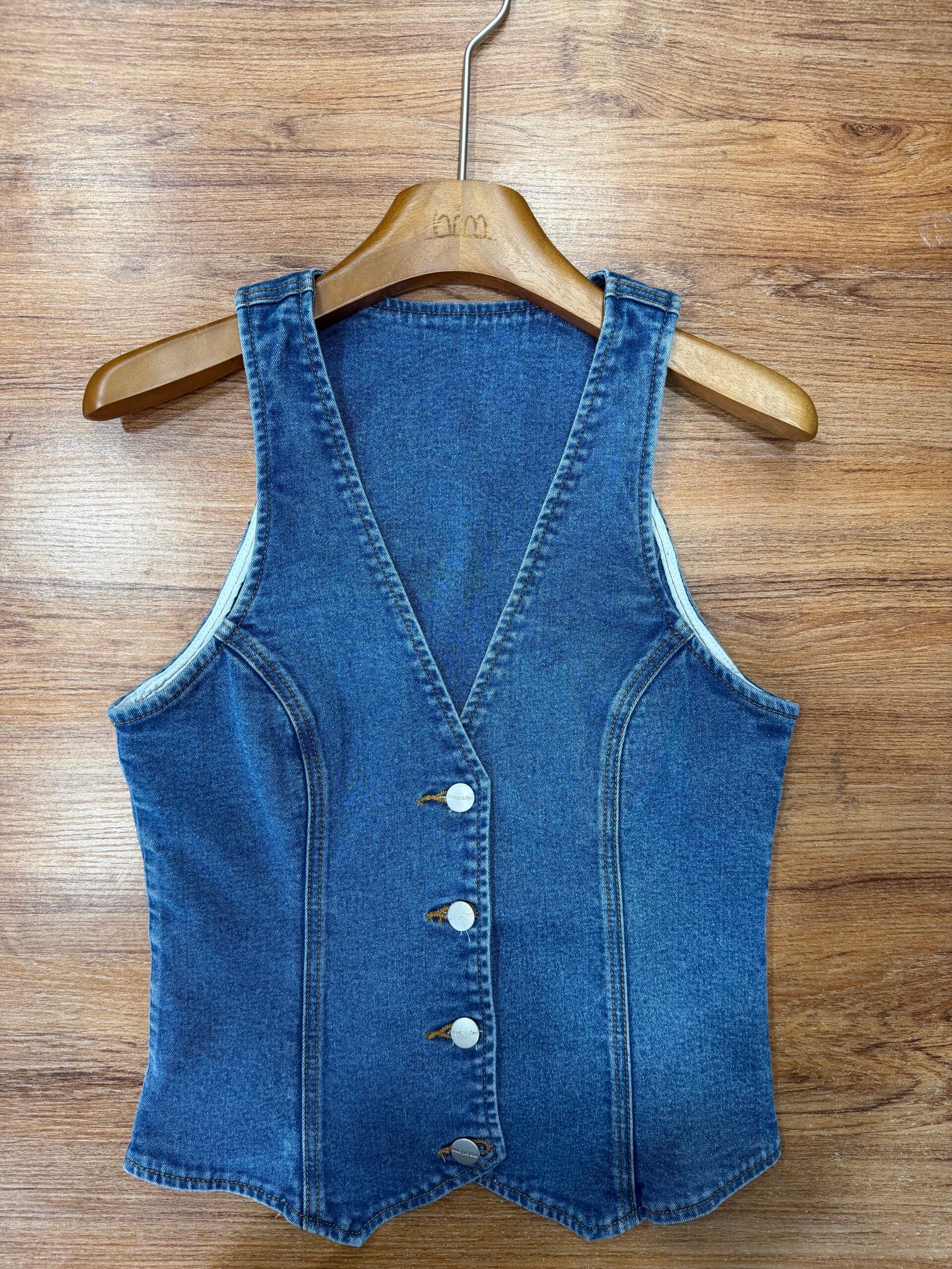 V-Neck Button-Front Denim Vest Top auto draft