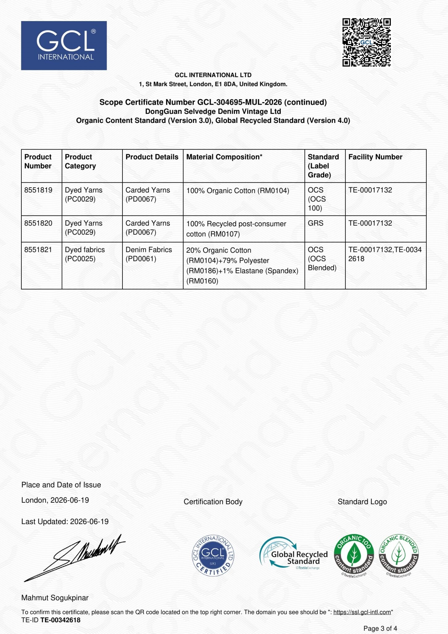grs ocs product appendix page 3