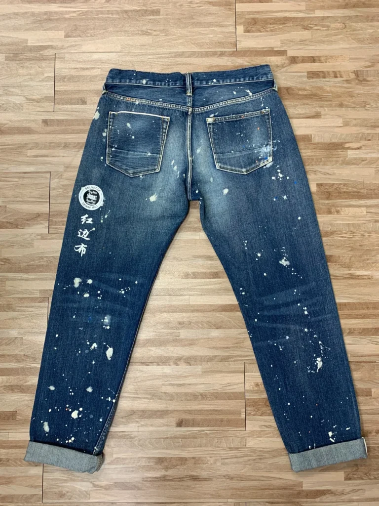Custom Selvedge Denim Jeans & Jackets | Development References HB24905 / 02 Paint Splatter Back