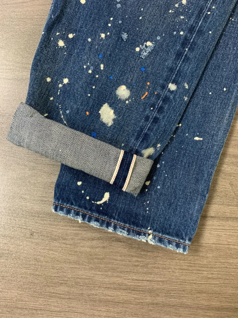Custom Selvedge Denim Jeans & Jackets | Development References HB24905 / 02 Paint Splatter Selvedge