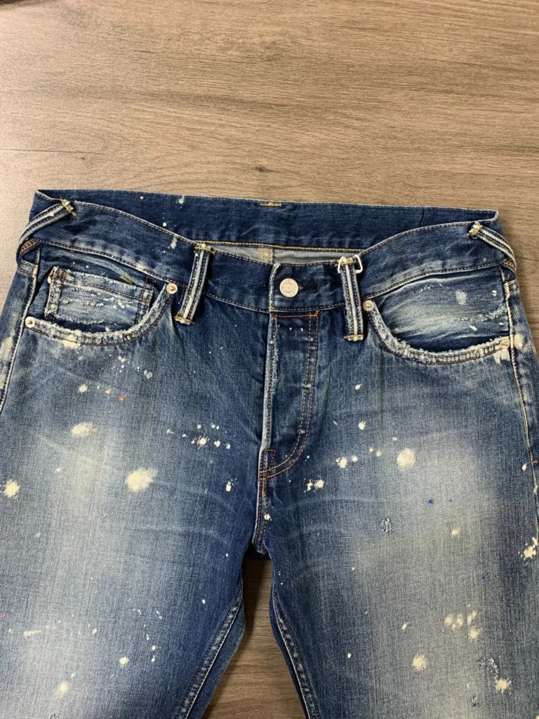 Custom Selvedge Denim Jeans & Jackets | Development References HB24905 / 02 Paint Splatter Detail